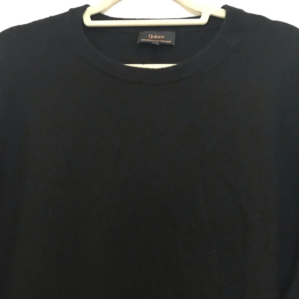 Quince Mongolian Cashmere Classic Black Crewneck Sweater Size XXL